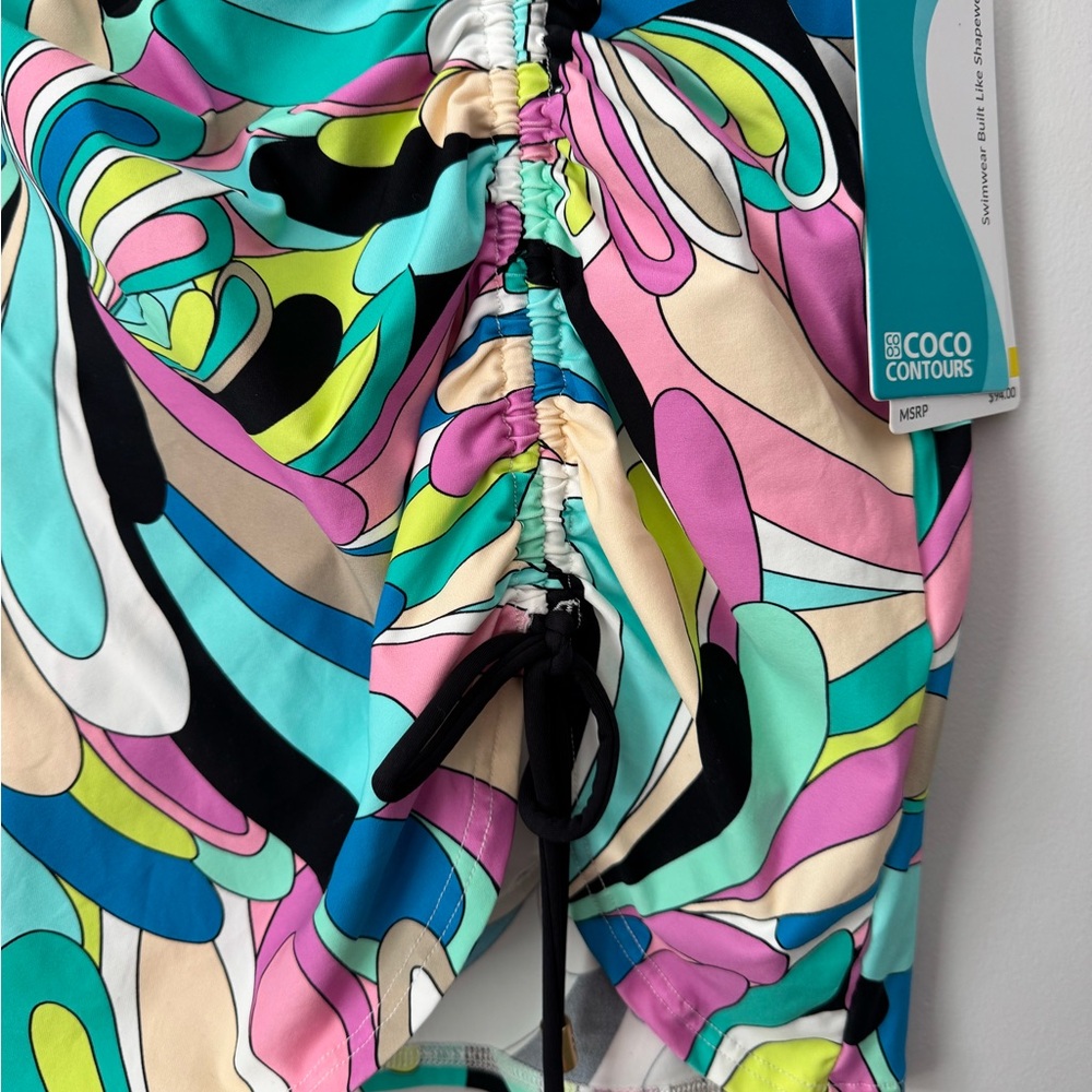 ๐ Coco Contours Fearless Side Shirred Swim Skirt - Del Mar Swirl - Picture 2 of 8